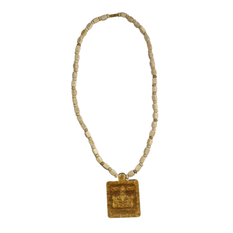 Divine Shree Radha Printed Wooden Kanthi Mala For Mantra
