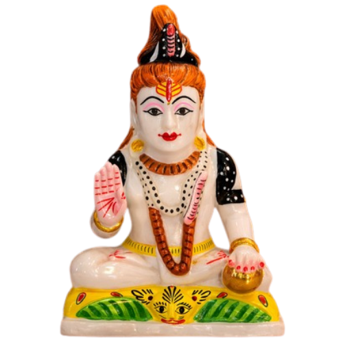 Handcrafted Marble Lord Shiva Idol (Mahadev Shiv Murti) for Home Temple & Puja