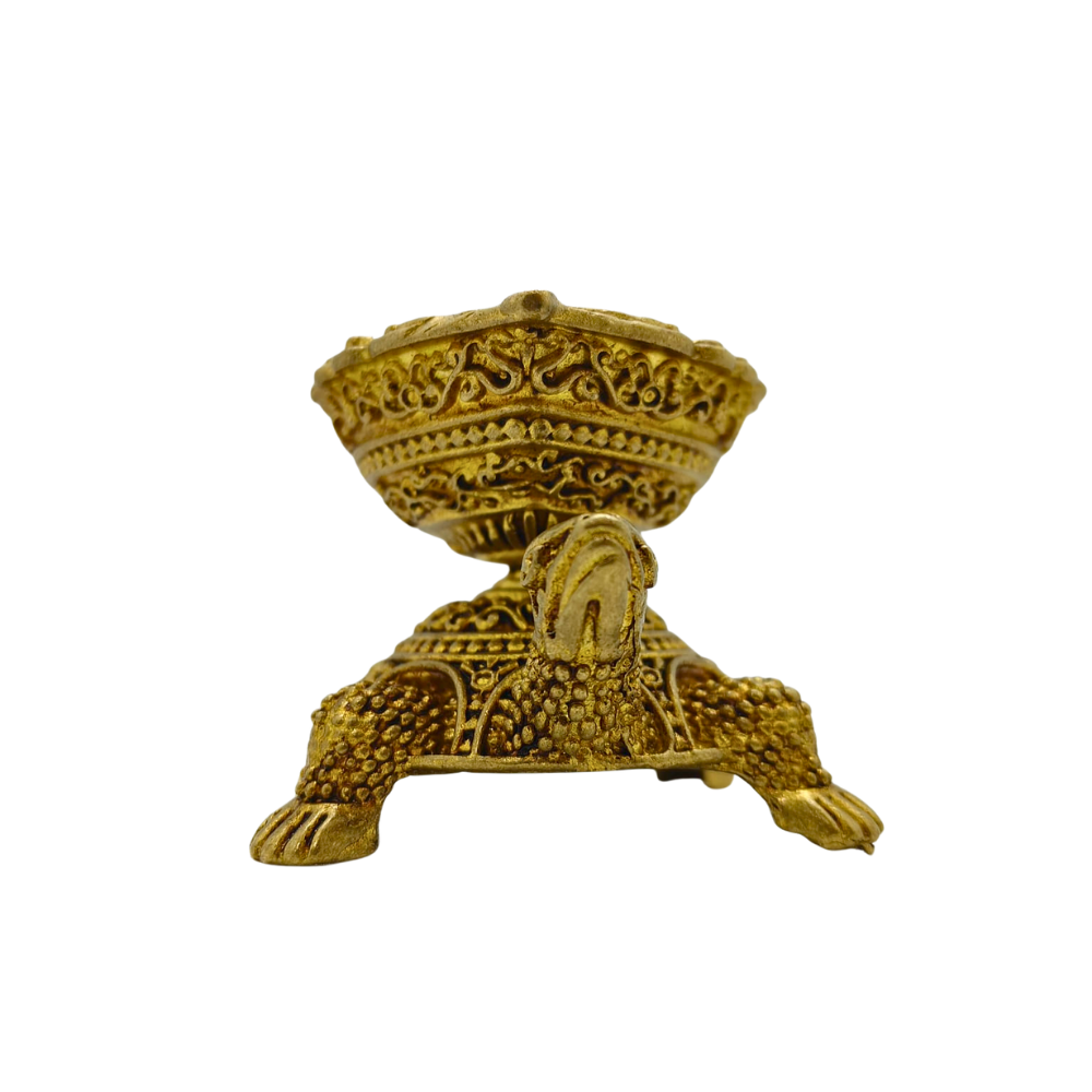 Brass Turtle Oil Lamp Stand – Vastu Feng Shui Decorative Puja Showpiece
