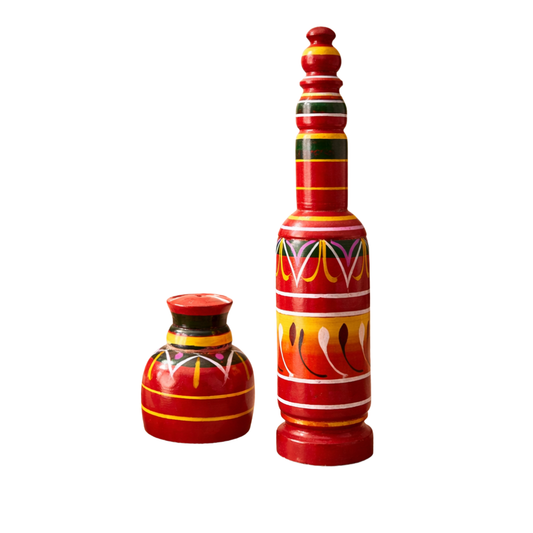 Traditional Wooden Kalash and Decor Set