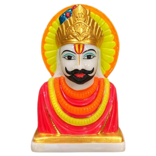 Premium Marble Khatu Shyam Baba Murti for Mandir & Spiritual Decor