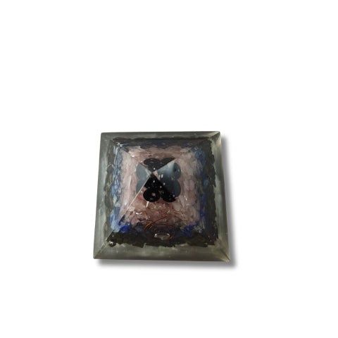 Amethyst & Black Tourmaline Orgone Pyramid