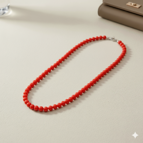 Stylish Red Beaded Necklace – Fashion Jewelry for Women