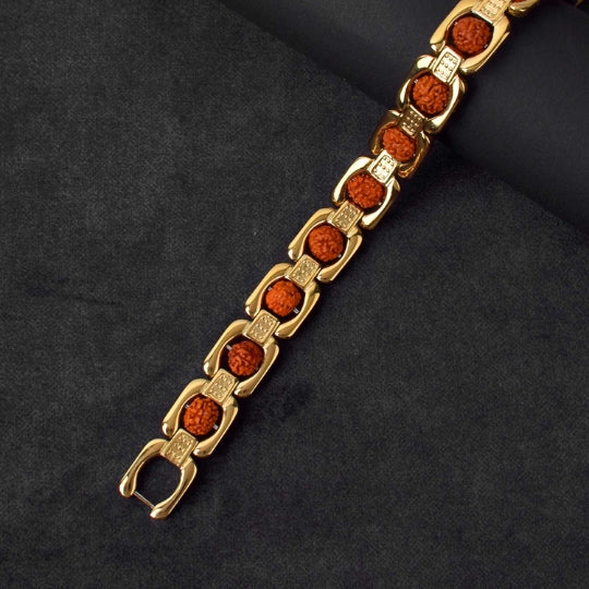 Gold Plated Rudraksha Bracelet (Artificial)