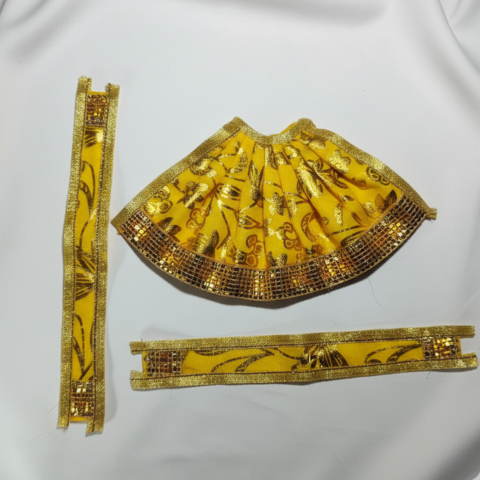 Elegant Vishnu Lakshmi Vastra – Decorative Golden Border Ensemble
