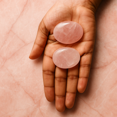 Love Harmony Rose Quartz Palm Stone