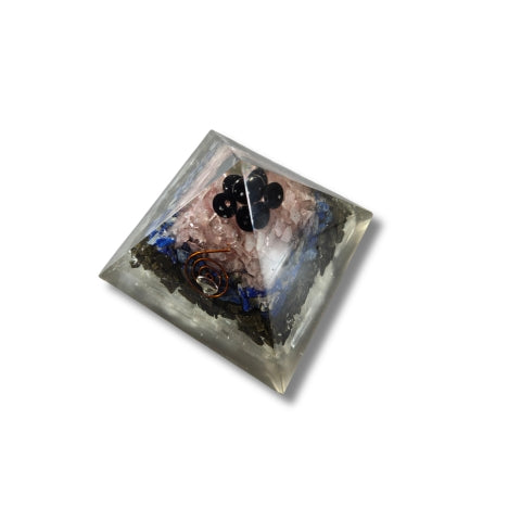 Amethyst & Black Tourmaline Orgone Pyramid