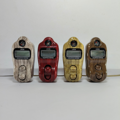 NaturalWood Digital Mala Counter – LCD Display