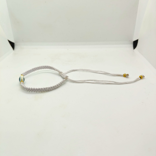 White Evil Eye Bracelet for Protection