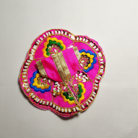Shubh Vishnu Ji Poshak – Golden Embellished Multicolor Vastra