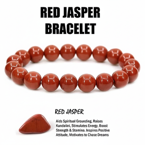 Red Jasper Bracelet – Stone of Strength, Stability & Positive Energy
