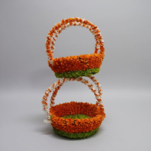 Tricolor Decorative Flower Basket – Pooja & Festival Decor