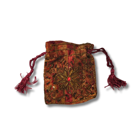 Ember Bloom Velvet Pouch