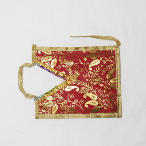Divine Lakshmi Narayan Poshak – Royal Golden Red Ensemble