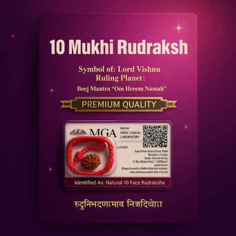 Vishnu Protector 10 Mukhi Rudraksha (Certified)