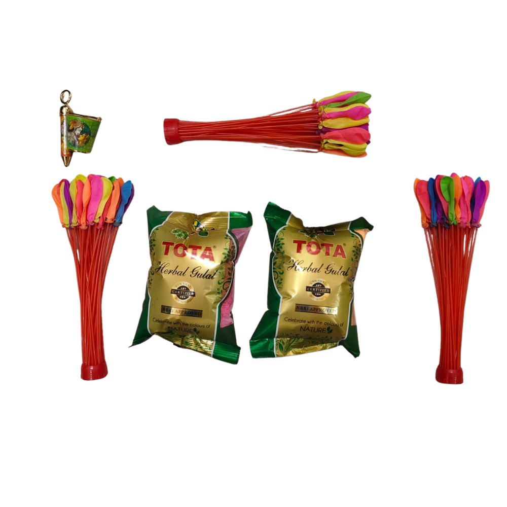 Nature Bliss Holi Gift Hamper – Herbal Gulal & Balloon Celebration Kit