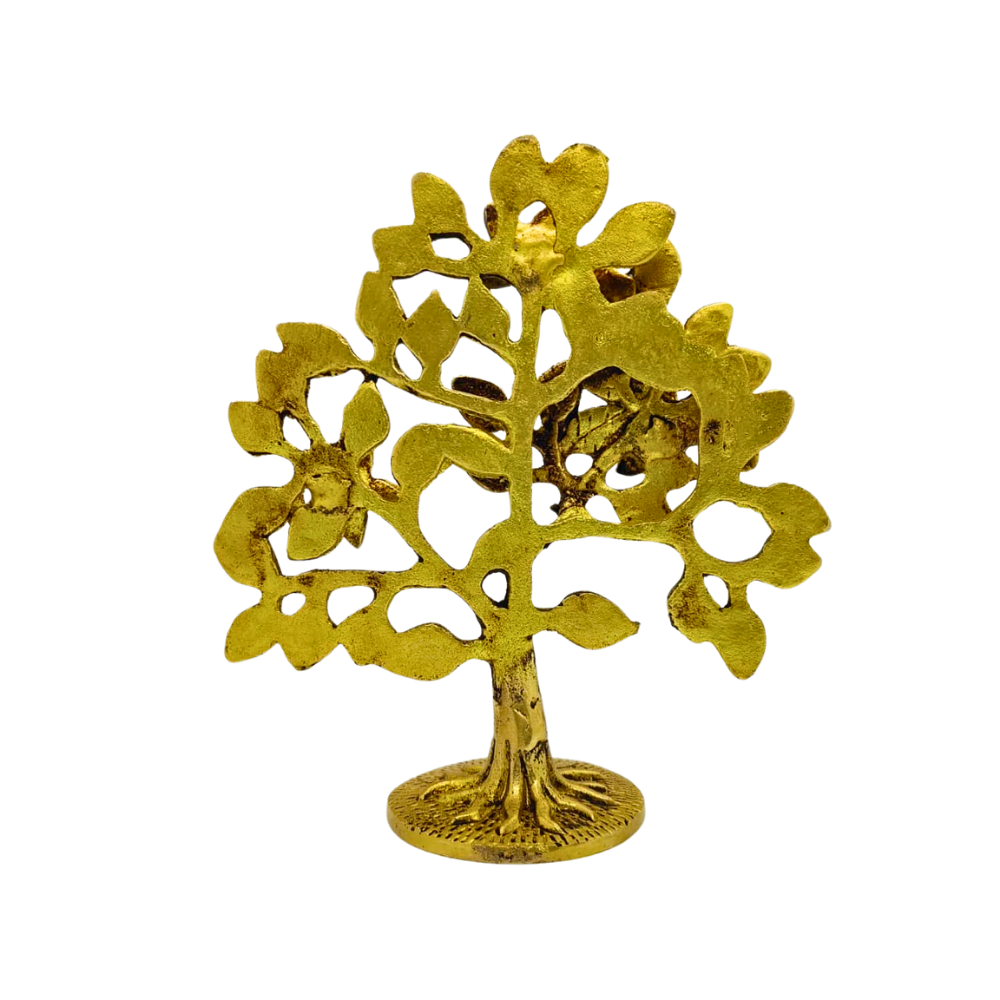 Brass Kalpavriksha Tree of Life Statue – Vastu Decorative Table Top Showpiece