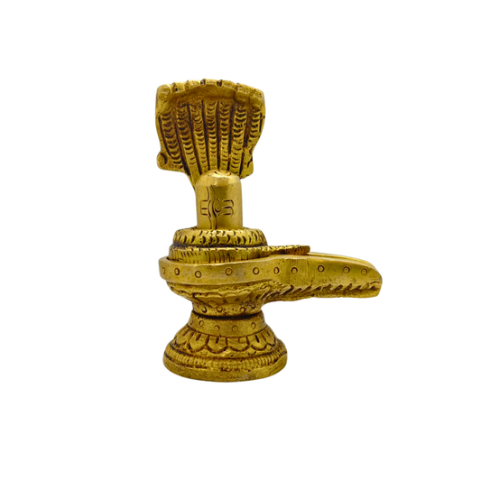 Premium Brass Shivling with Sheshnag – Mahadev Lingam for Home Temple & Puja