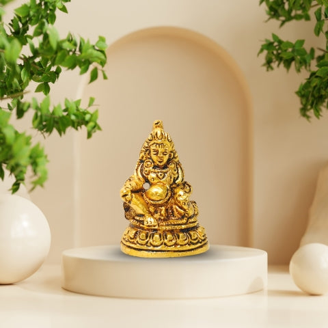 Divine Kuber Brass Idol – Lord of Wealth & Treasures