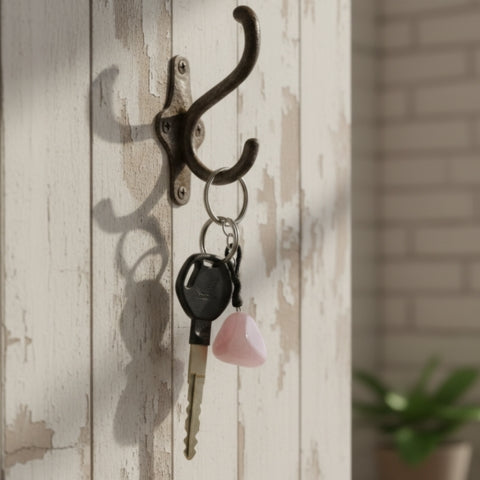 Healing Heart Rose Stone Keychain – Self-Love & Harmony