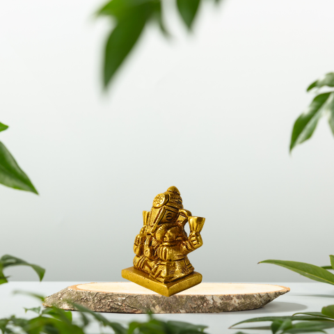 Divine Vighnaharta Ganesha Brass Idol – Remover of Obstacles & Bestower of Success
