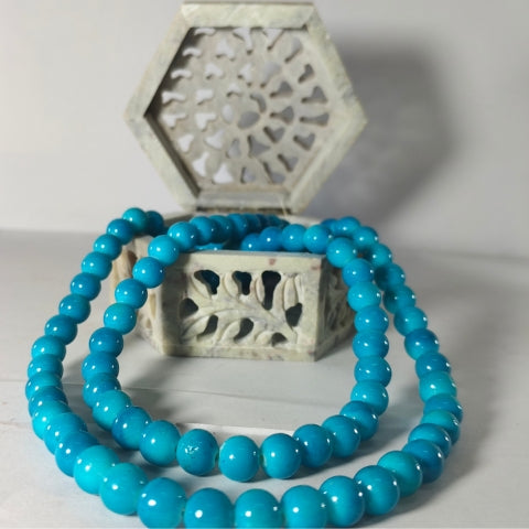 Vibrant Blue Beaded Necklace