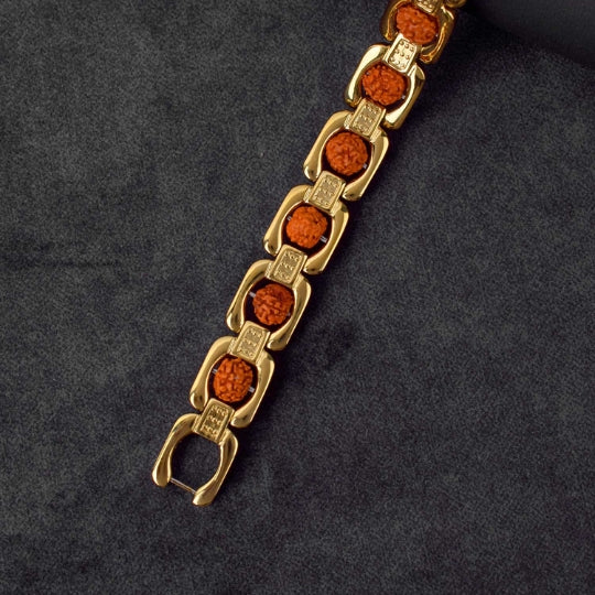 Gold Plated Rudraksha Bracelet (Artificial)