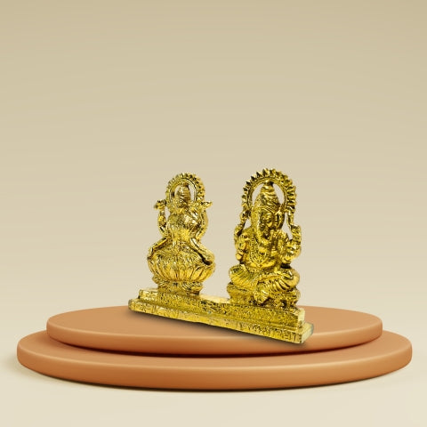 Shubh Lakshmi Ganesh Brass Idol – Blessings of Wealth & Wisdom