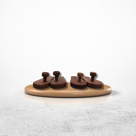 Pure Wooden Charan Paduka β Holy Temple Accessory