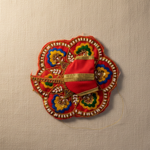 Sacred Lakshmi Vastra – Multicolor Round Design Ensemble