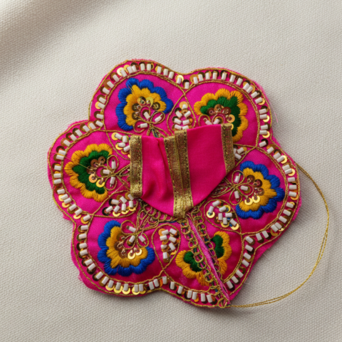 Divine Krishna Paushak – Traditional Round Embellished Dress