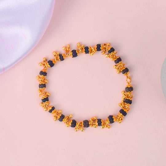Gold Plated Rudraksha Bracelet for Women (Combo)