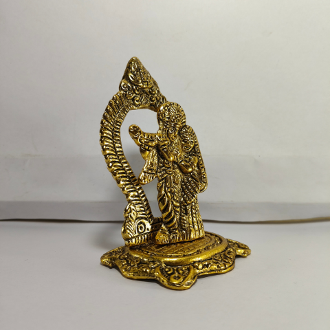 Shree Radha Krishna Premium Gold Idol for Puja