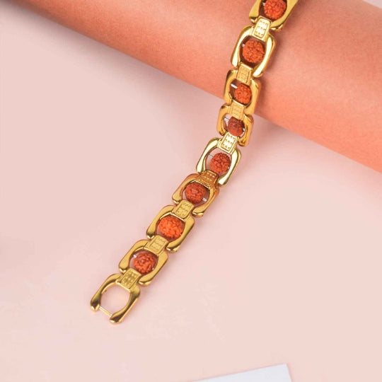 Gold Plated Rudraksha Bracelet (Artificial)