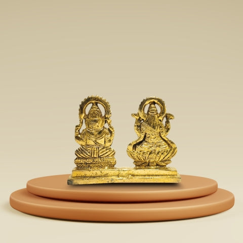 Shubh Lakshmi Ganesh Brass Idol – Blessings of Wealth & Wisdom