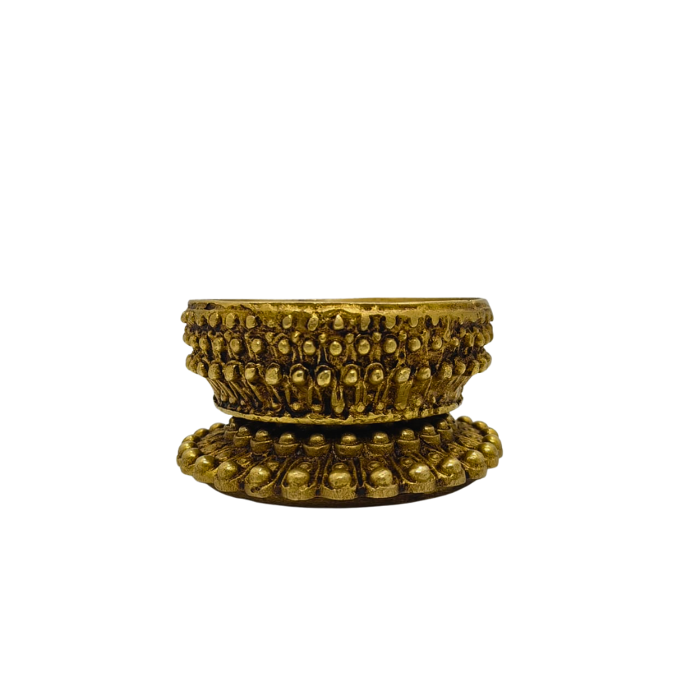 Golden Brass Round Jewelry & Kumkum Box – Spiritual Home Decor