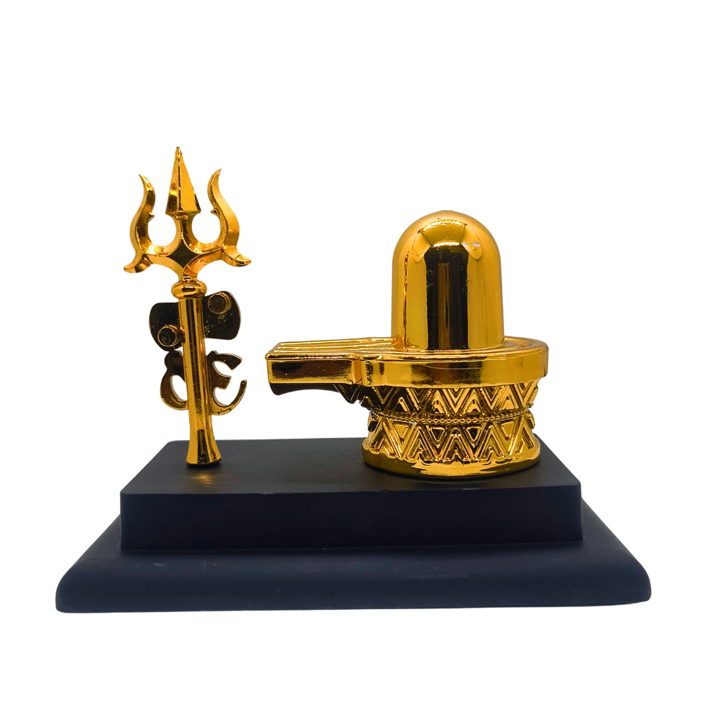Om Namah Shivay Shivling with Trishul Decorative Showpiece