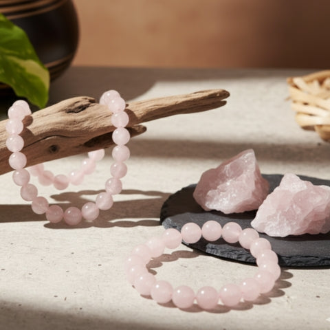 Rose Quartz Bracelet – Love, Harmony & Emotional Healing Crystal Jewelry
