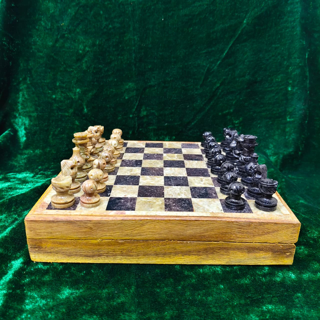Premium Marble Chess Board with Wooden Storage Box – Classic Strategy Game Set