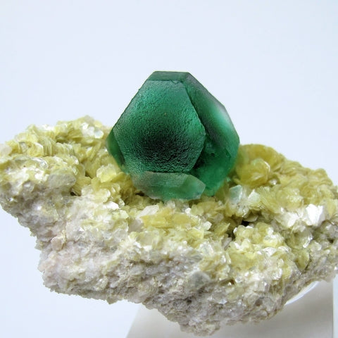 Green Fluorite Octahedron Crystal on Matrix – Natural Healing Stone for Clarity & Focus