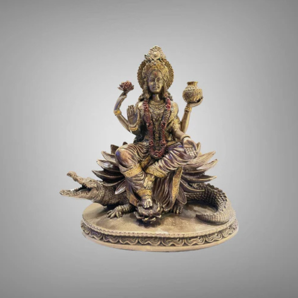 Brass Maa Ganga Statue (24 Inch) – Sacred River Goddess Temple Decor