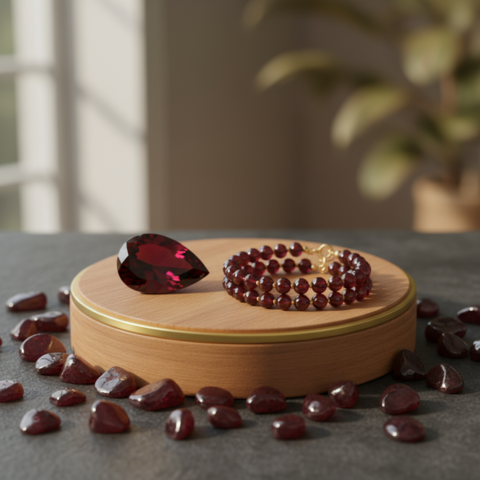 Natural Garnet Energy Bracelet – Passion, Vitality & Positive Energy Crystal