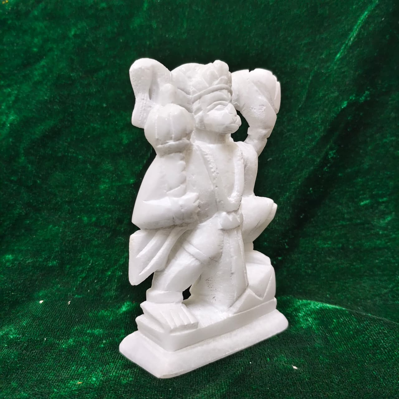 Sacred White Marble Hanuman Statue for Pooja & Vastu