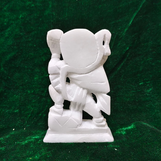 Sacred White Marble Hanuman Statue for Pooja & Vastu