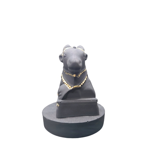 Black & Gold Nandi Idol – Premium Lord Shiva Vahan Home Temple Decor