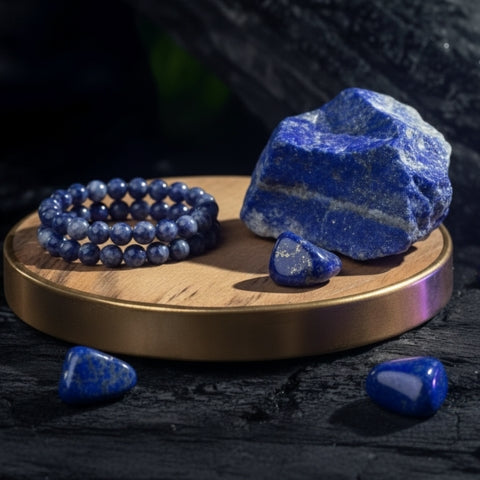 Sodalite Bracelet – Natural Blue Gemstone Jewelry for Intuition, Calm & Mental Clarity