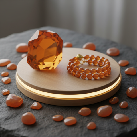 Tangerine Quartz Glow Bracelet – Inspiration, Creativity & Joy Stone