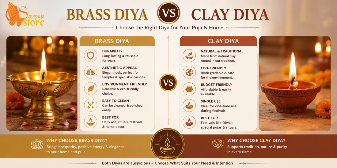 Brass Diya vs Clay Diya: Which One Should You Choose?
