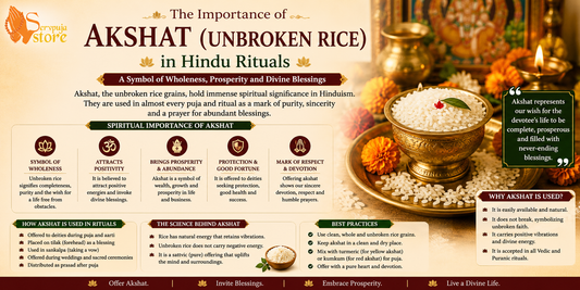 Akshat unbroken rice used in Hindu rituals as a symbol of purity, prosperity, and divine blessings during puja