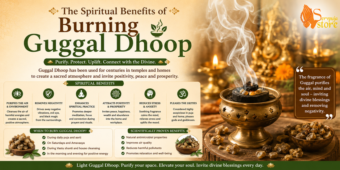Burning Guggal dhoop during Hindu worship for spiritual purification, positive energy, and divine blessings
